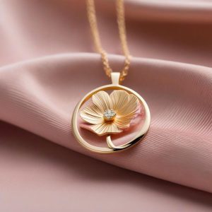 Delicate Gold Flower Pendant in Rose Gold