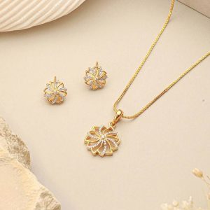 Solar Design Minimal Locket Pendant Jewellery Set